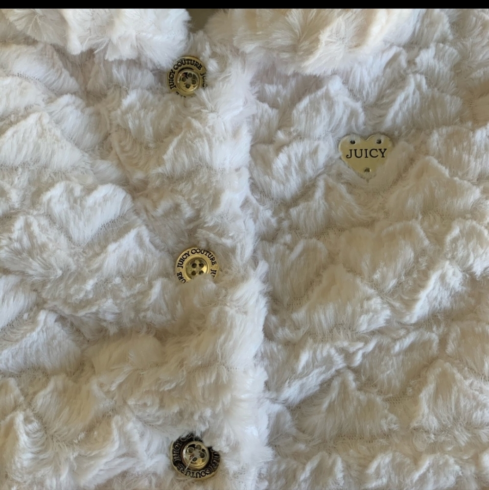 Juicy Couture toddler girl white fur dress coat - Picture 3 of 4